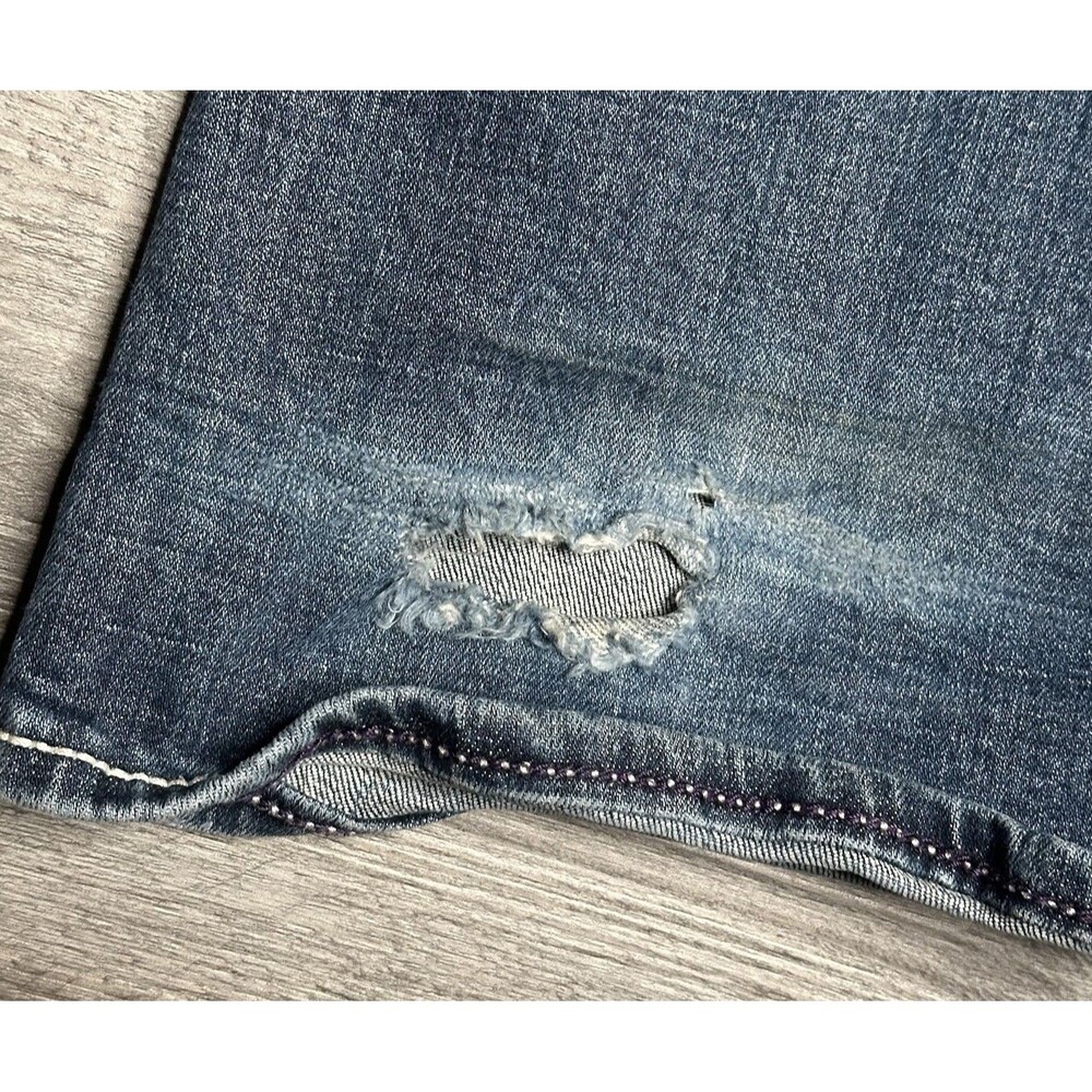 Vigoss The New York Bootcut Jeans Women Size 13/14 L 33 Distressed Bling - Picture 12 of 14